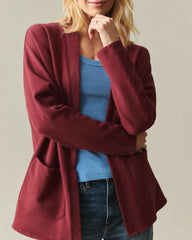 Women's French Terry Cardigan  - Syrah