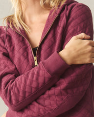 Women's Diamond Stitch Classic Full Zip - Pomegranate