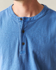 Men's Broken-In Premium Slub Henley - Vintage Deja Vu Blue