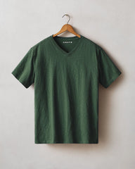 Men's Premium Slub V-Neck Tee - Field Green