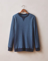 Men's Colorblock Summit Waffle Long Sleeve Crew - Marine Navy Oxford Blue