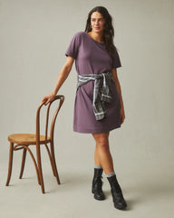 Women's T-Shirt Dress - Black Plum