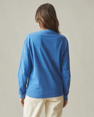 Women's Vintage Crew Long Sleeve Tee - Washed Blue Aura
