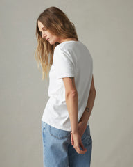 Women's Classic Cotton V-Neck Tee - White