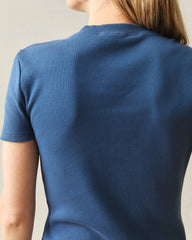 Women's Rib Cardigan Tee - Ensign Blue