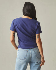Women's Premium Slub V-Neck Tee - Blue Ribbon