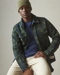 Unisex Redwood Fleece Overshirt - Kombu Green Plaid