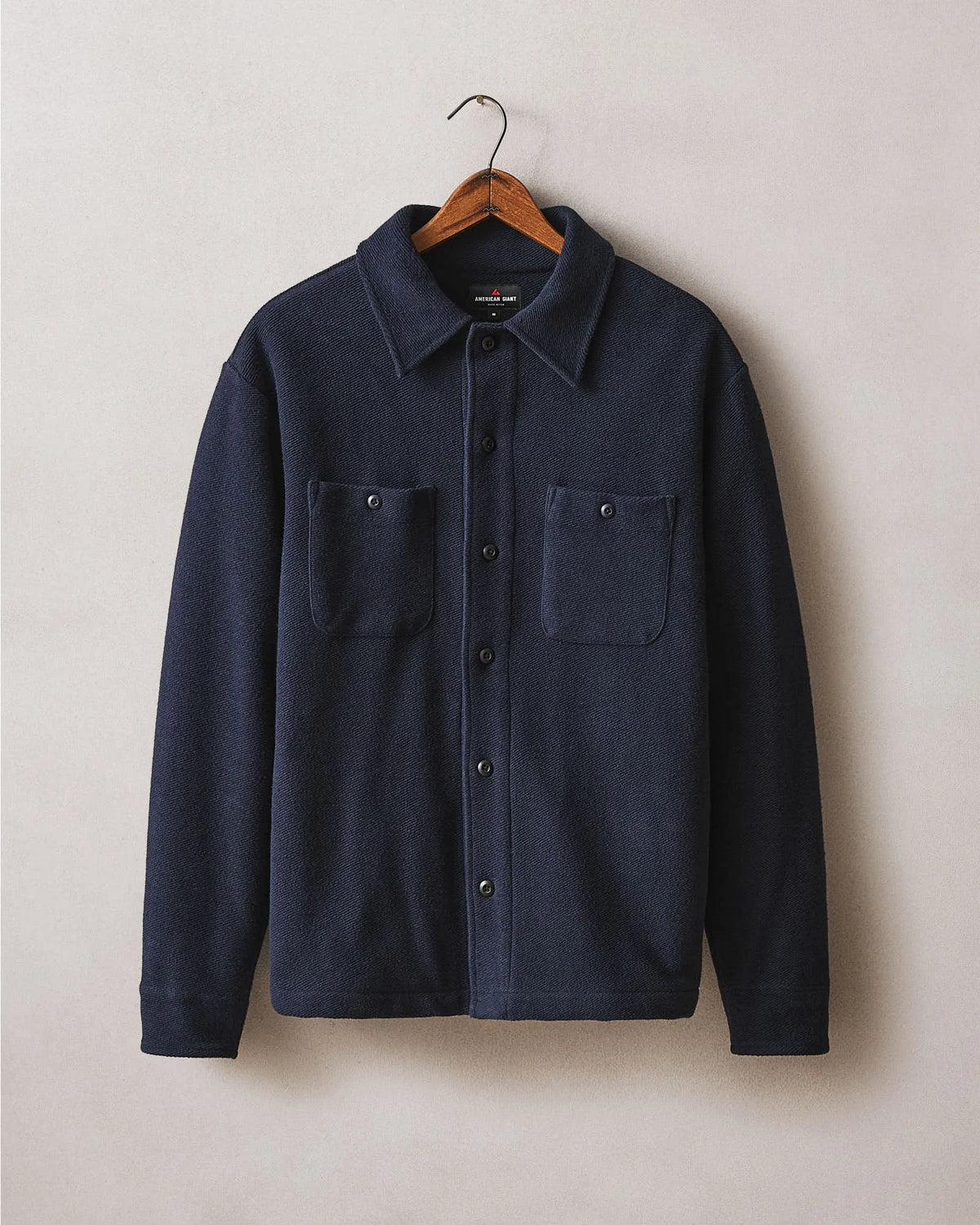 Men's French Terry Twill Shacket - Dress Navy