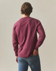 Men's Long Sleeve Pocket Tee - Zinfandel