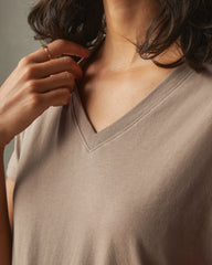 Women's Classic Cotton V-Neck Tee - Pine Bark