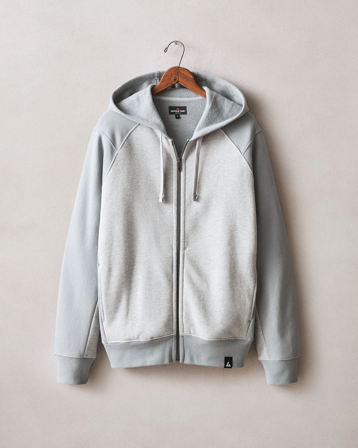 Men's Raglan Colorblock Midweight Full Zip - Athletic Heather Monument