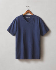 Men's Premium Slub V-Neck Tee - Navy
