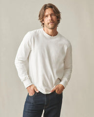 Men's Premium Slub Long Sleeve Crew Tee  - Bone