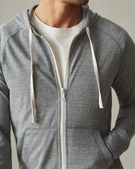 Men's Lightweight Full Zip - Dark Charcoal Heather