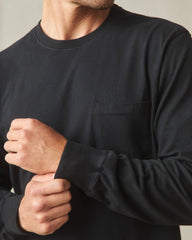 Men's Long Sleeve Pocket Tee  - Black