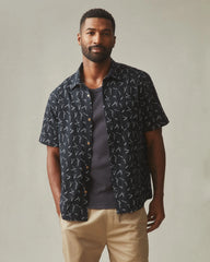 Men's Resort Shirt - Black White Print