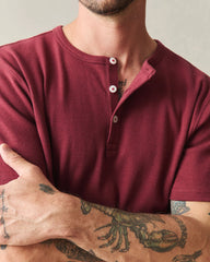 Men's Brushed Henley - Syrah Heather