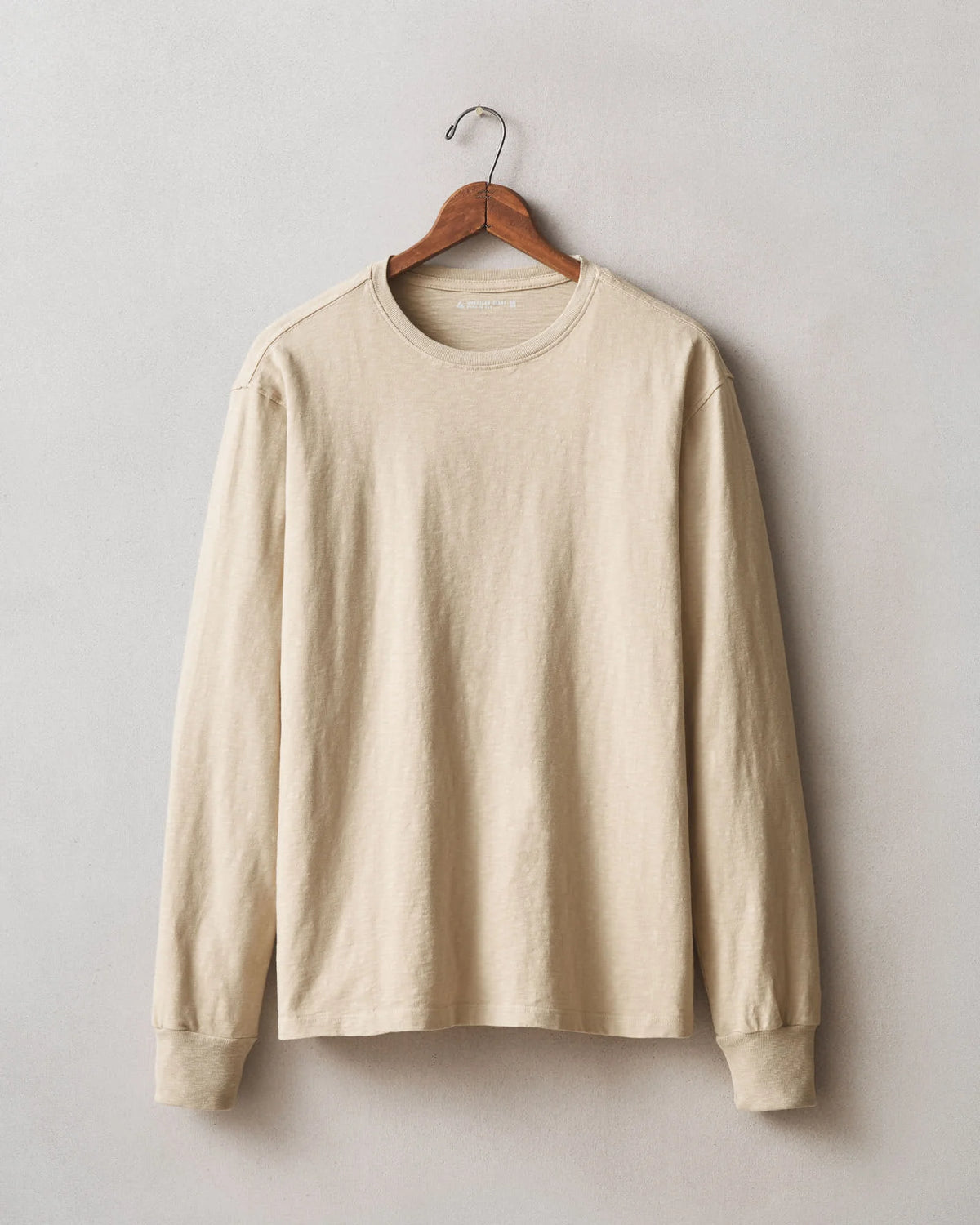 Men's Premium Slub Crew Tee Long Sleeve - White Pepper
