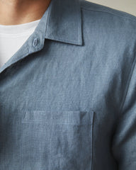 Men's Linen Shirt - Slate Blue