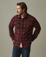 Unisex Redwood Fleece Overshirt - Oxblood Plaid