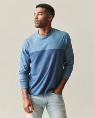 Men's Hemp Colorblock Long Sleeve Tee - Bluefin Dark Denim