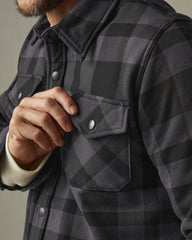 Unisex Redwood Fleece Overshirt - Stealth Plaid