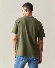 Men's Brushed Henley - Olive Night Heather