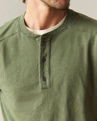 Men's Broken-In Premium Slub Long Sleeve Henley - Rifle Green
