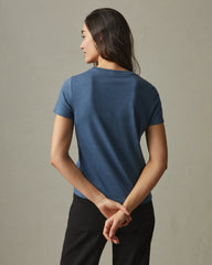 Women's Classic Cotton Crew Tee - Blue Storm Heather