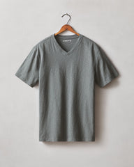 Men's Premium Slub V-Neck Tee - Slate