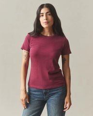 Women's Premium Slub Crew Tee - Holly Berry