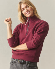 Women's Midweight Half Zip - Pomegranate