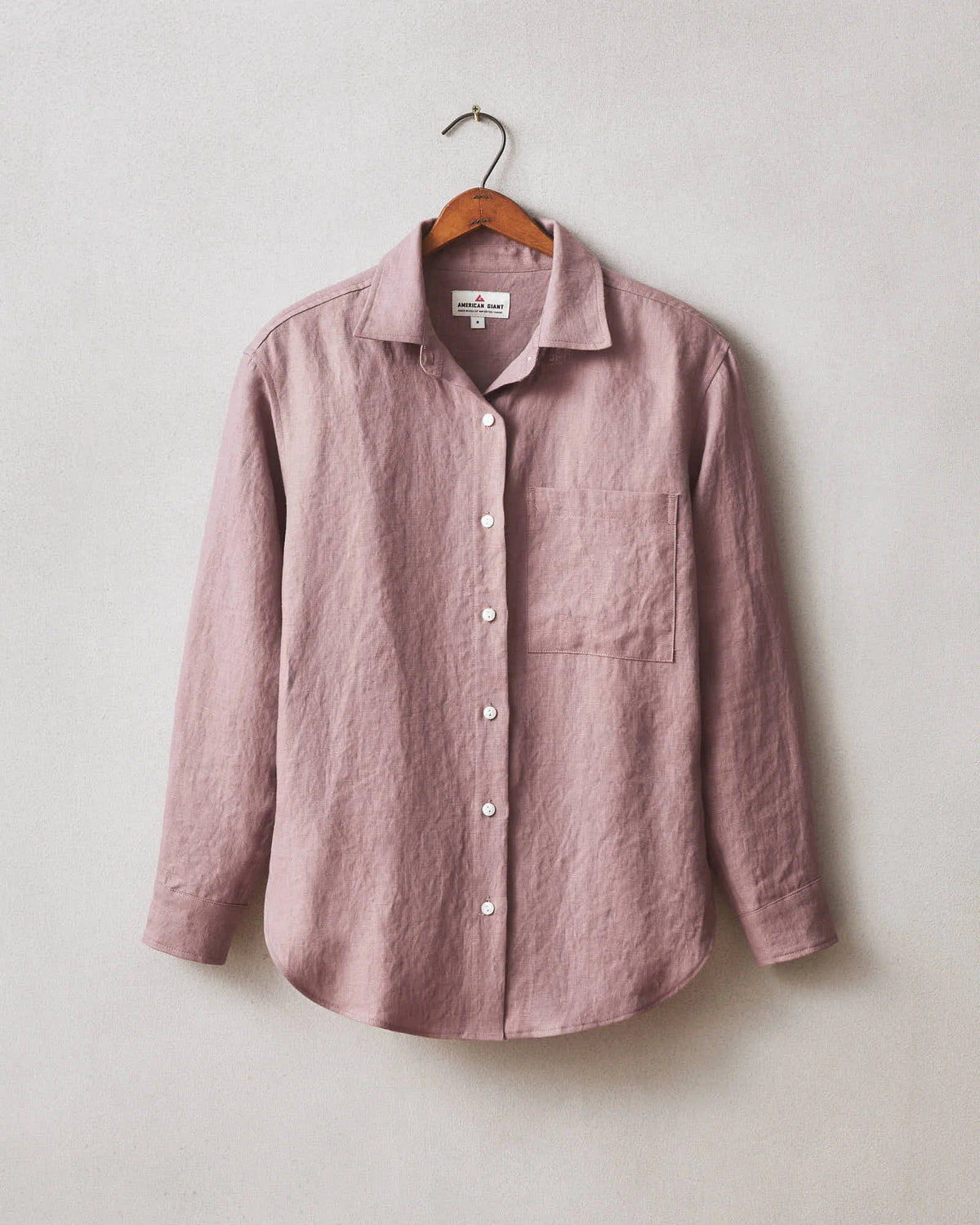 Women's Linen Long Sleeve Shirt - Twilight Mauve