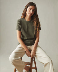 Women's Vintage Crew Tee - Washed Olive