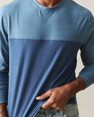 Men's Hemp Colorblock Long Sleeve Tee - Bluefin Dark Denim