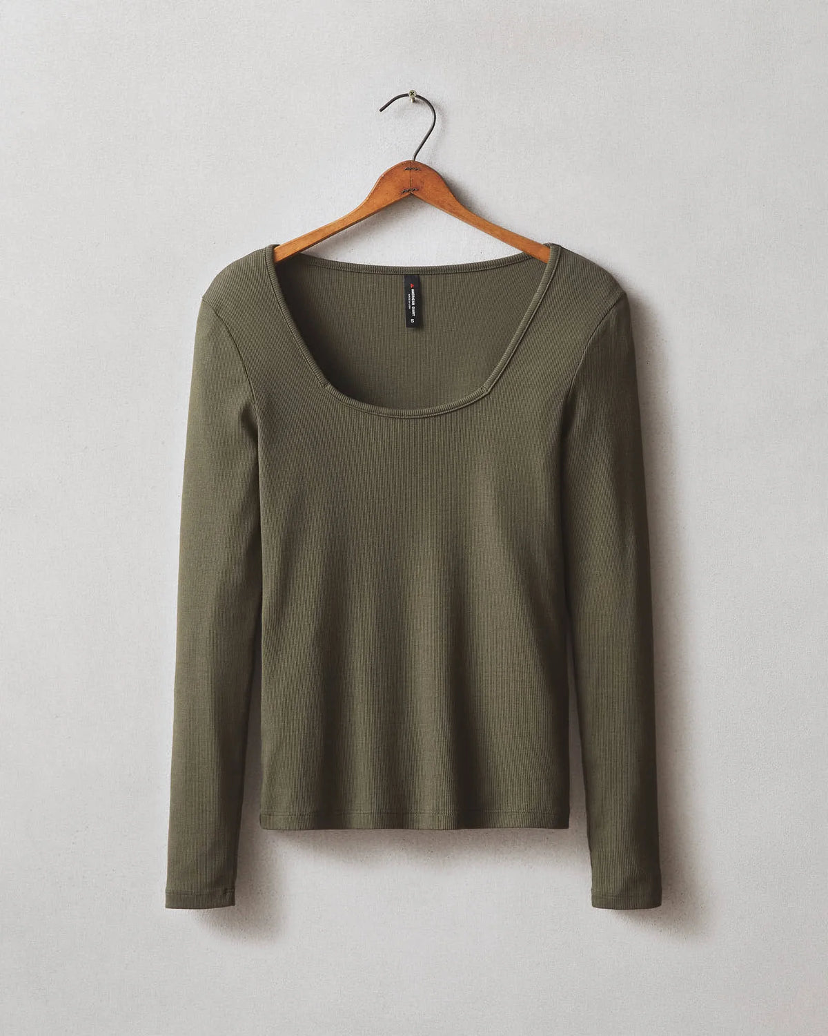 Women's Luxe Rib Square Neck Long Sleeve - Deep Olive