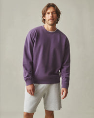 Men's Vintage Wash Relaxed French Terry Crew - Deep Purple