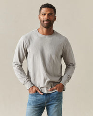 Men's Premium Slub Crew Tee Long Sleeve - Morning Dove