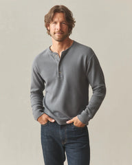 Men's French Rib Henley - Lava Smoke