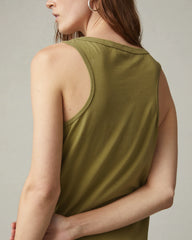 Women's Racer Tank Dress - Peat Moss