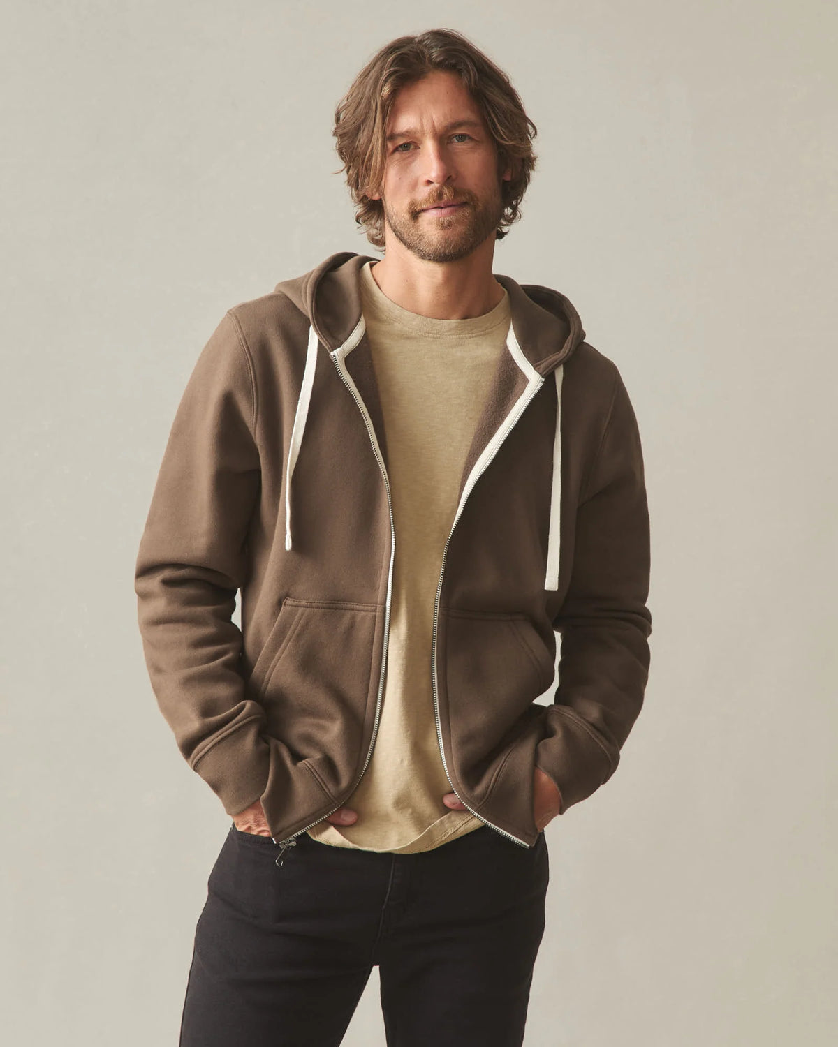 Men's Midweight Full Zip - Cocoa Creme