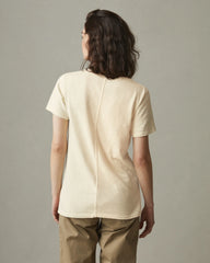 Women's Premium Slub V-Neck Tee - Egg Shell