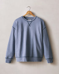 Women's Relaxed French Terry Crew - Crown Blue
