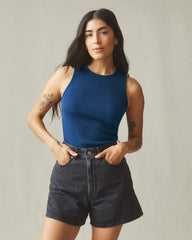 Women's Luxe Rib Tank - Estate Blue