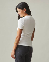 Women's Luxe Rib Crew Tee - White
