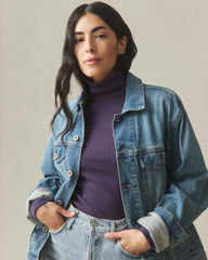Women's Luxe Rib Turtleneck - Purple Velvet
