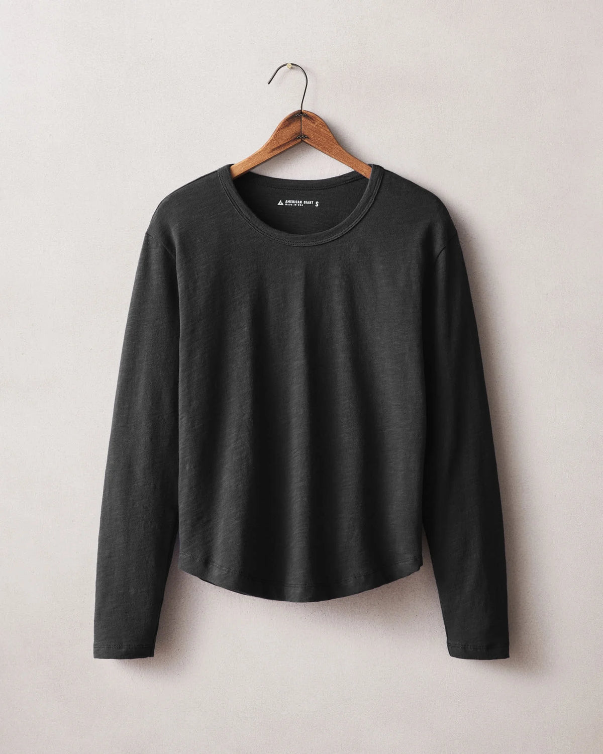 Women's Premium Slub Curved Hem Tee - Black