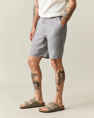 Men's Linen Shorts - Steel Grey