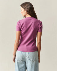 Women's Rib Cardigan Tee - Damson