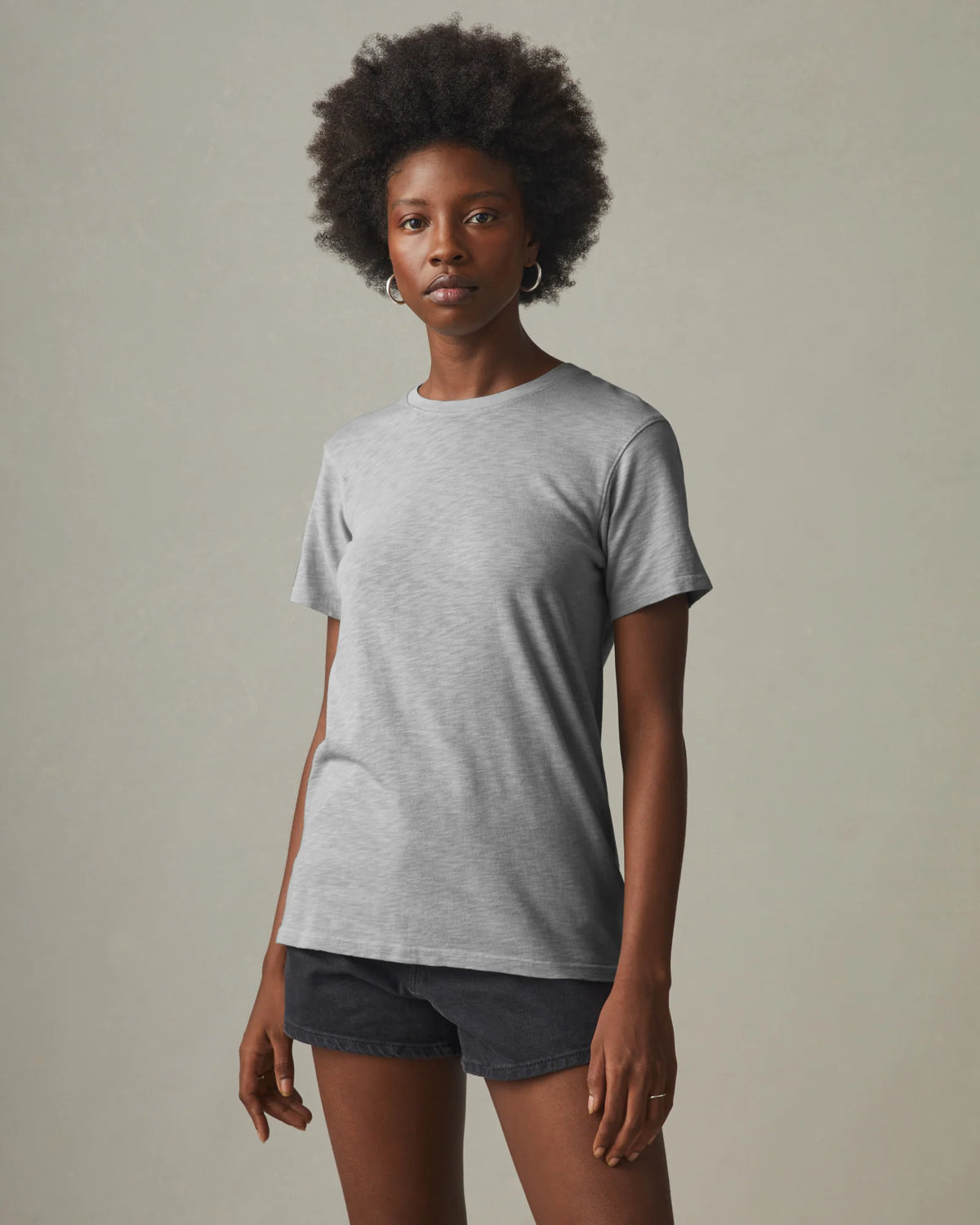 Women's Premium Slub Crew Tee - Cement